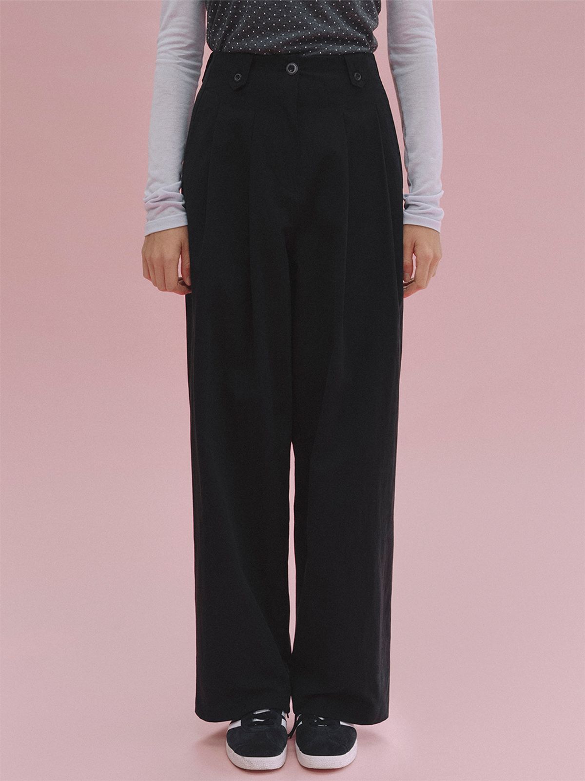 앤니즈(ANDNEEDS) Amber cotton wide pants (black)