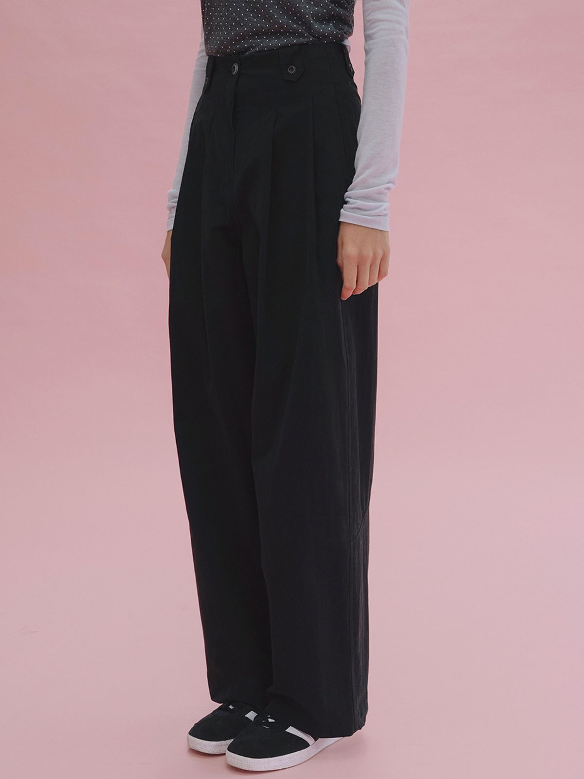 앤니즈(ANDNEEDS) Amber cotton wide pants (black)