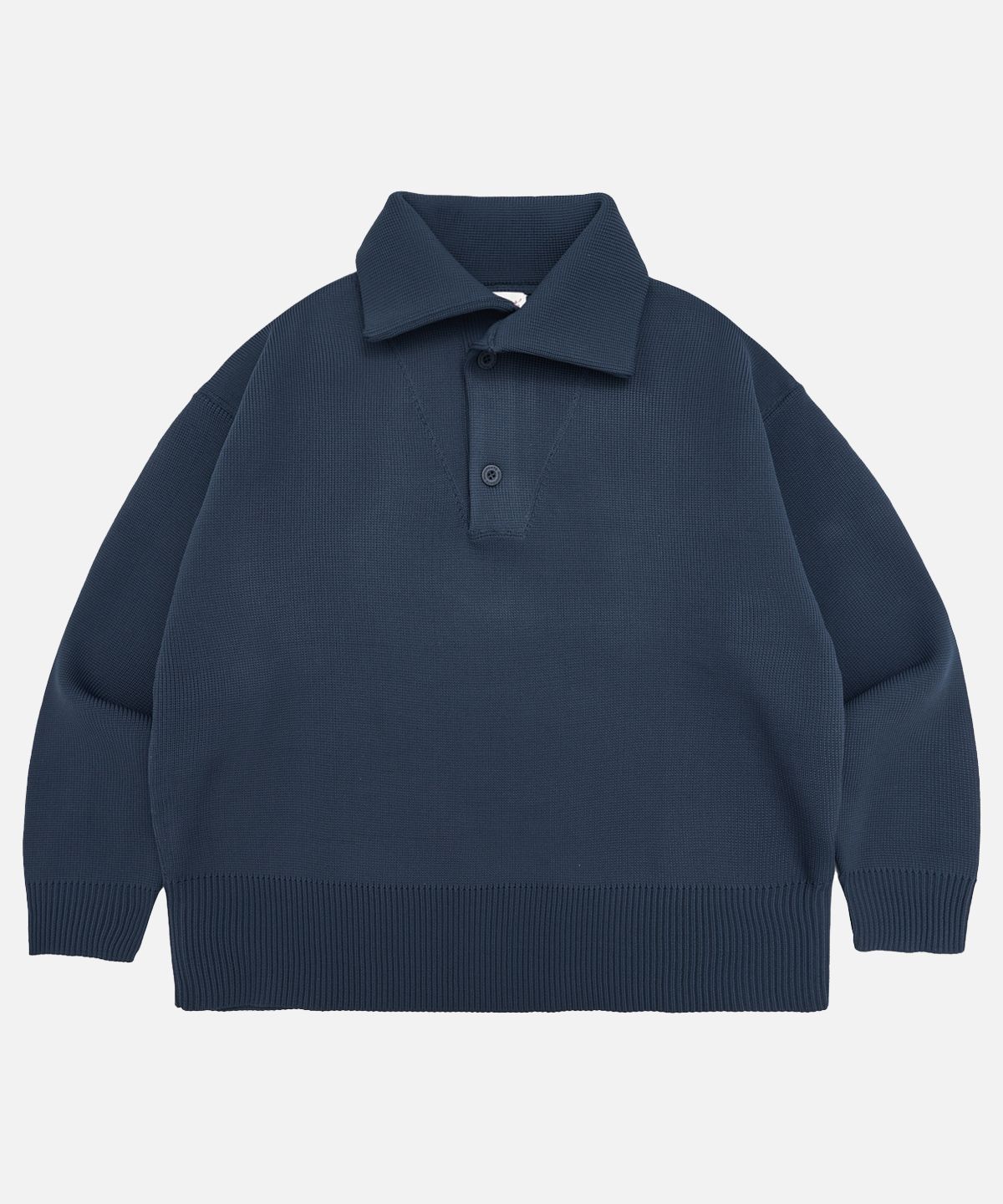 미드업데이트(MIDUPDATE) Vintage Washed Knit Polo Sweater_2color