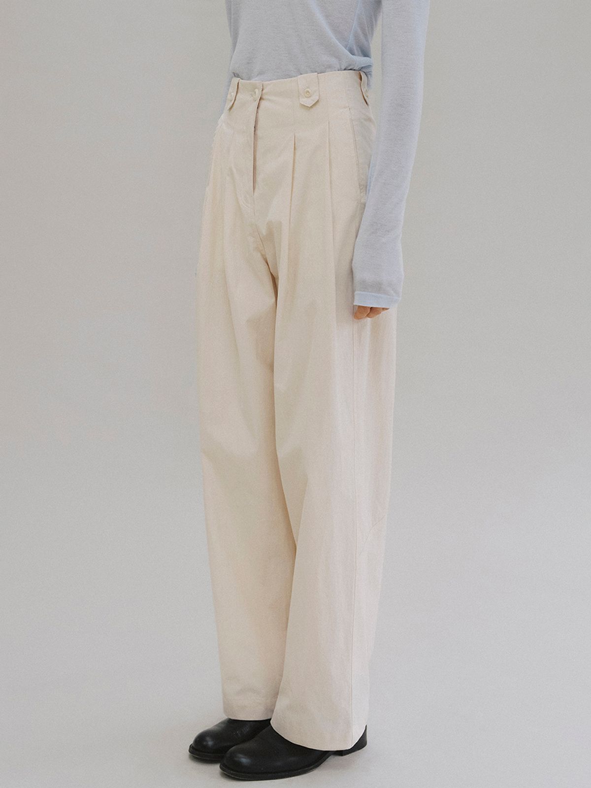 앤니즈(ANDNEEDS) Amber cotton wide pants (butter)