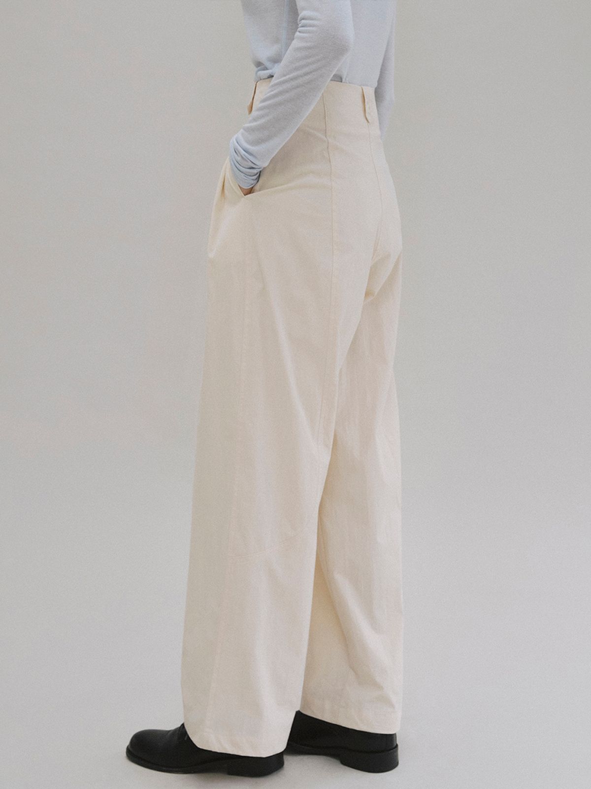앤니즈(ANDNEEDS) Amber cotton wide pants (butter)