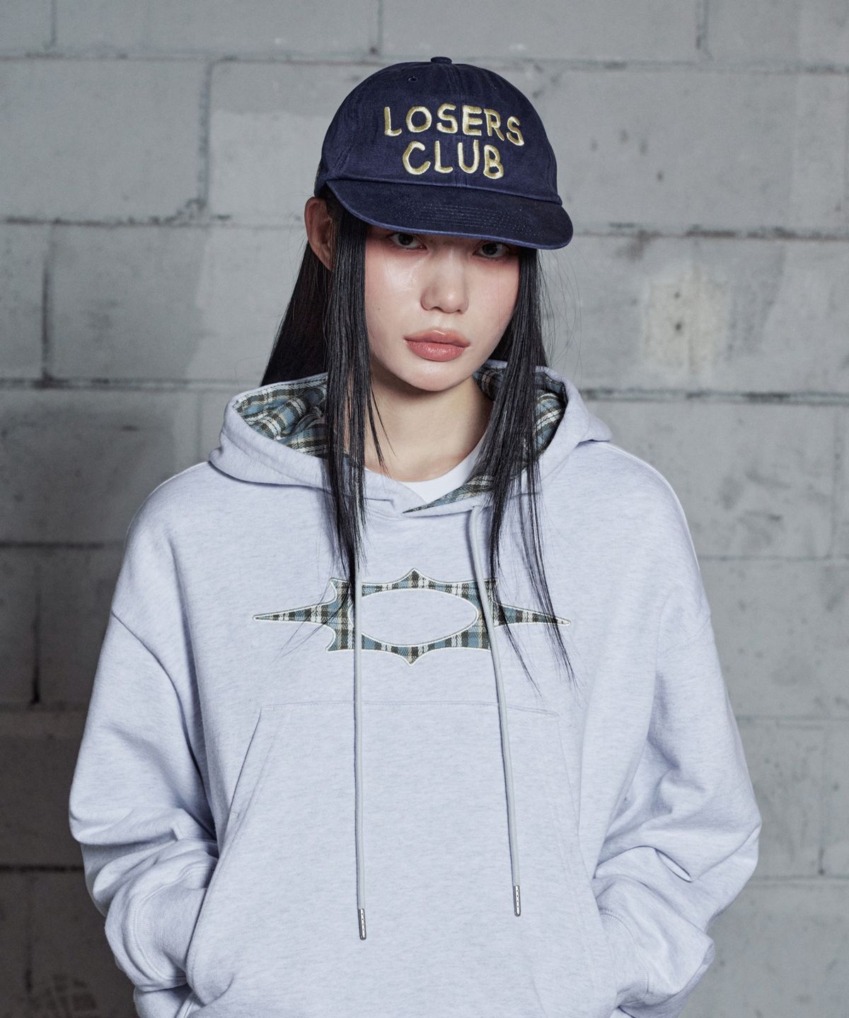 루저스클럽(LOSERS CLUB) 워시드 로고 캡 네이비