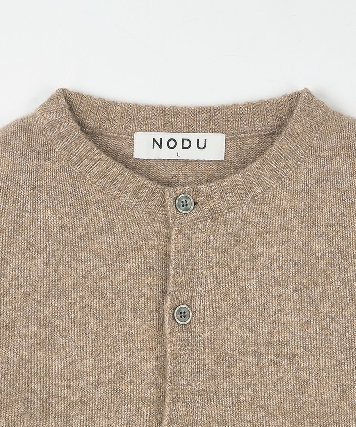 노드유(NODU) 싱글라인 라운드 가디건 [베이지]
