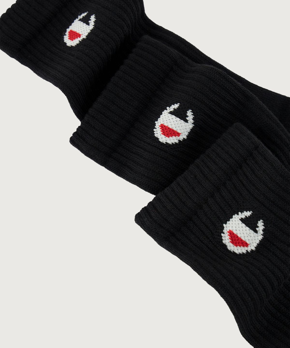 챔피온(CHAMPION) C로고 풀랭스 삭스 3PACK Black