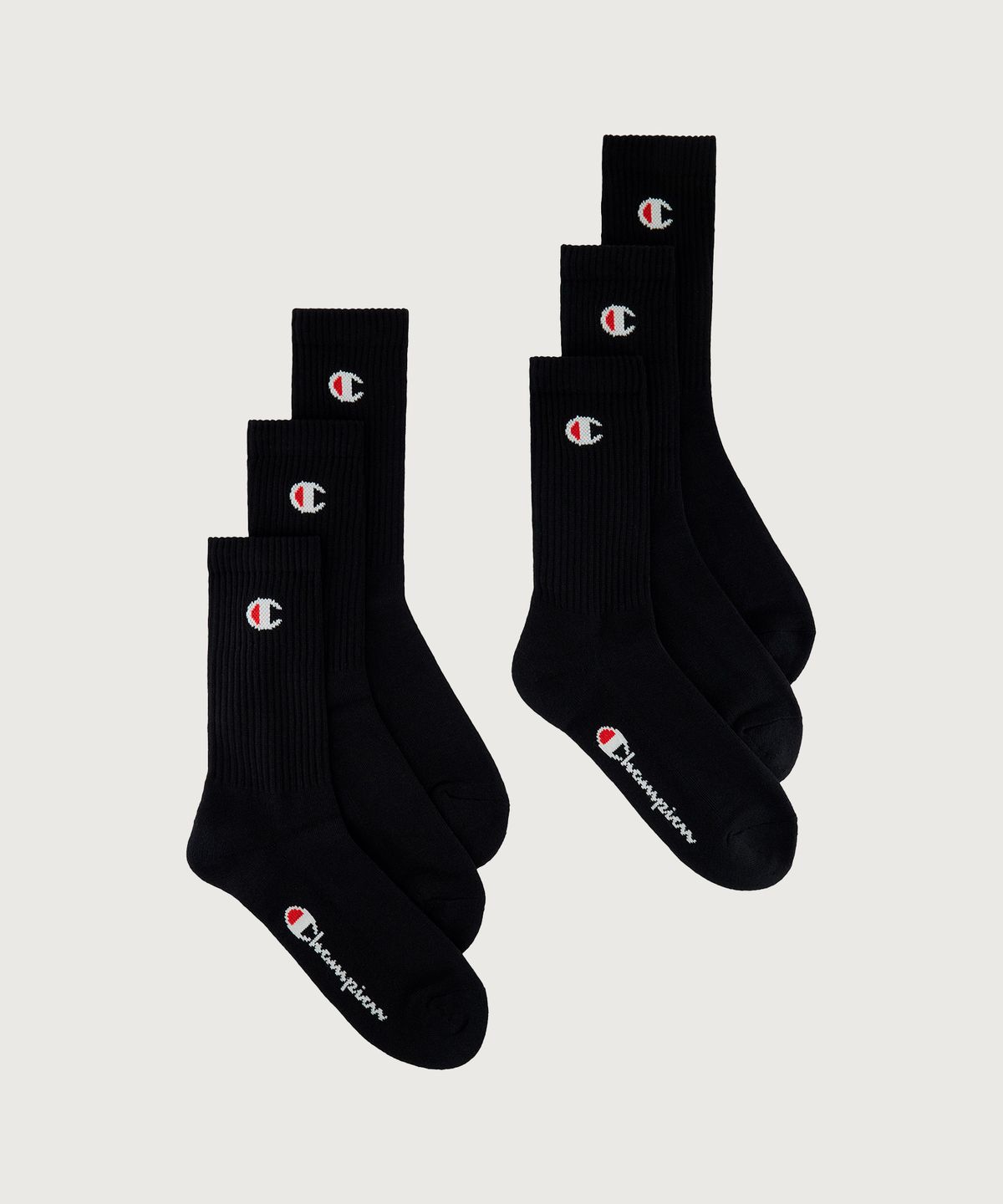 챔피온(CHAMPION) C로고 풀랭스 삭스 6PACK Black