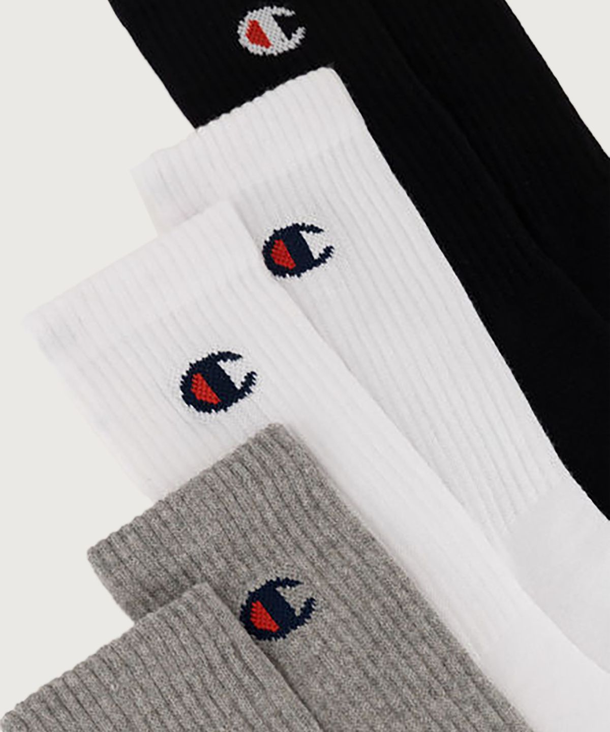 챔피온(CHAMPION) C로고 풀랭스 삭스 6PACK Grey White Black