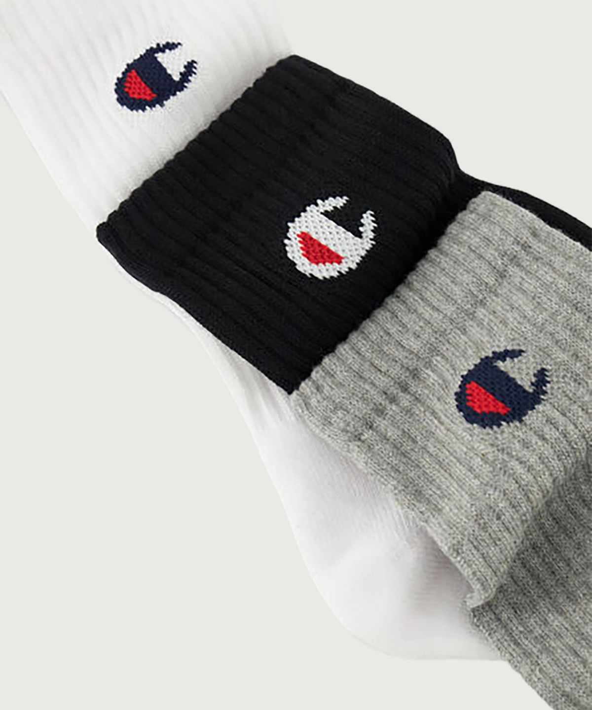 챔피온(CHAMPION) C로고 풀랭스 삭스 6PACK Grey White Black