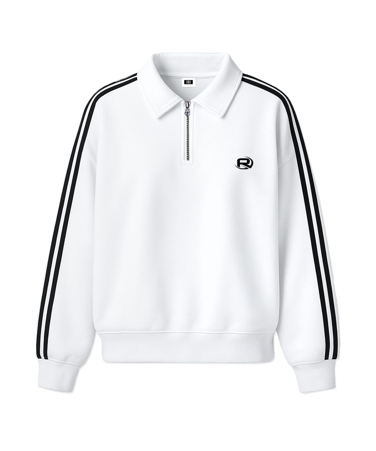 랜덤오프(RANDOMOFF) ROF ESSENTIAL SPORTY TRACK HALF ZIP OVER FIT SWEATSHIRT (2color)