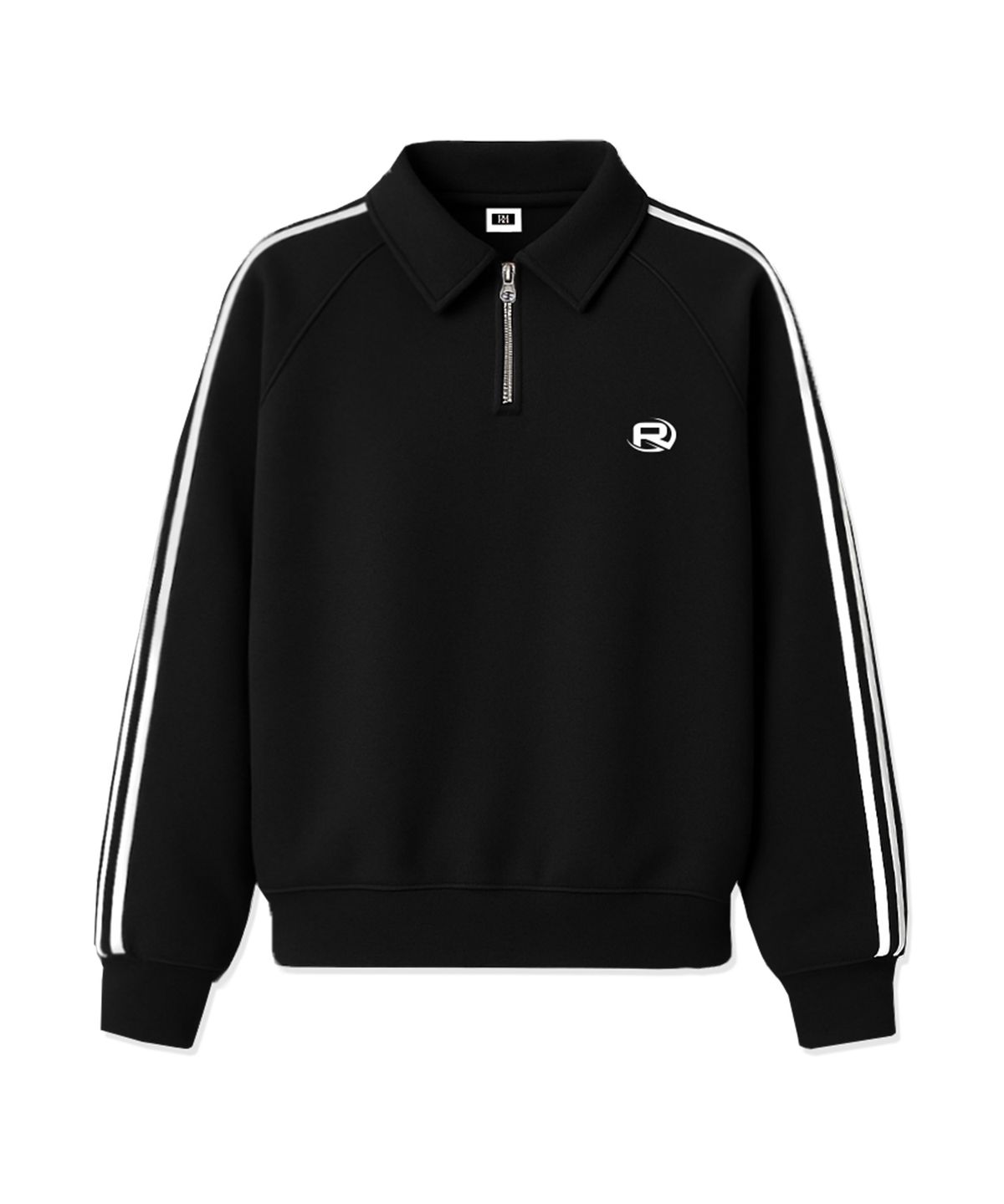 랜덤오프(RANDOMOFF) ROF ESSENTIAL SPORTY TRACK HALF ZIP OVER FIT SWEATSHIRT (2color)