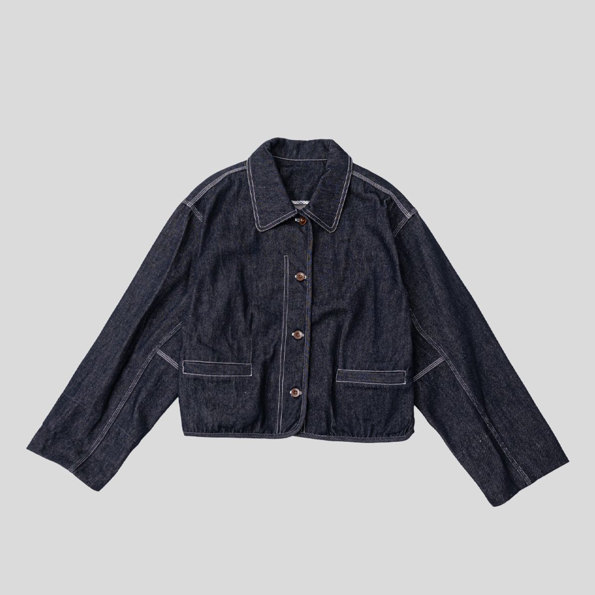 프라우드 마리(PROUD MARY) PM_Lattice cuff denim jacket_BLACK