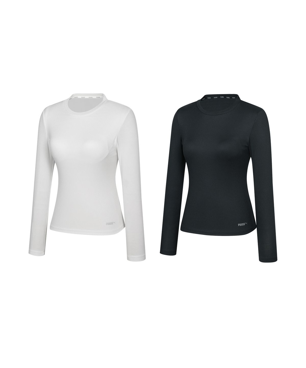 푸마 바디웨어(PUMA BODYWEAR) 슬림핏 골지 브라탑 롱슬리브