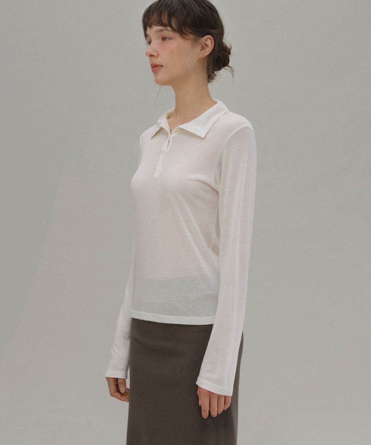 앤니즈(ANDNEEDS) Port henry neck tee (ivory)