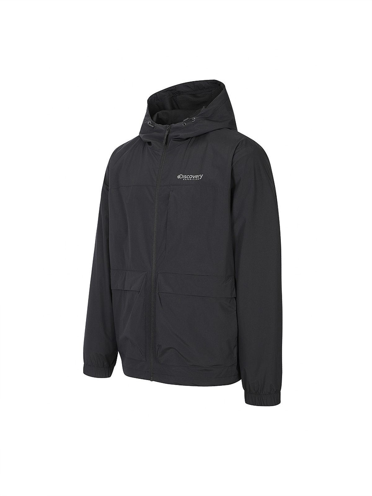 디스커버리 익스페디션(DISCOVERY EXPEDITION) 남성 메쉬 기모 우븐 후디드 트레이닝 자켓 (BLACK)