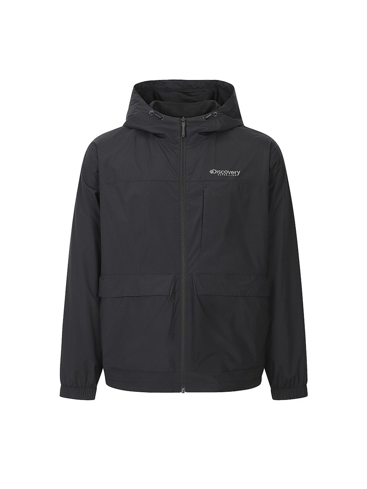 디스커버리 익스페디션(DISCOVERY EXPEDITION) 남성 메쉬 기모 우븐 후디드 트레이닝 자켓 (BLACK)