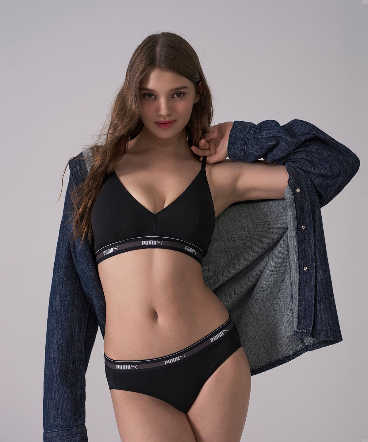 푸마 바디웨어(PUMA BODYWEAR) 노와이어 프리미엄 코튼터치 브라팬티