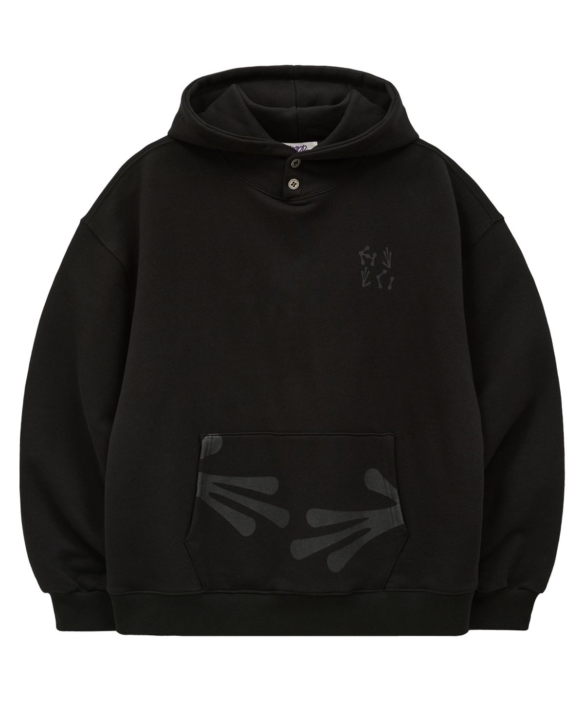 후드후드(HOODHOOD) 에일리언 핸즈 후드 블랙