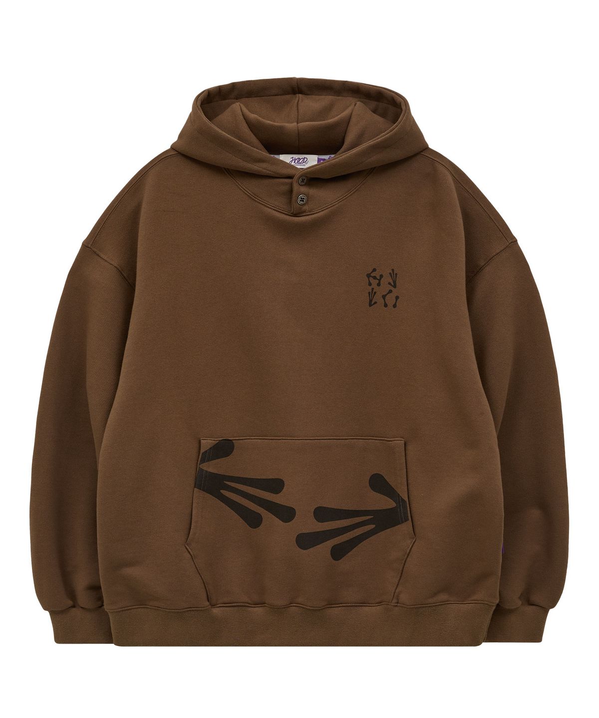 후드후드(HOODHOOD) 에일리언 핸즈 후드 브라운