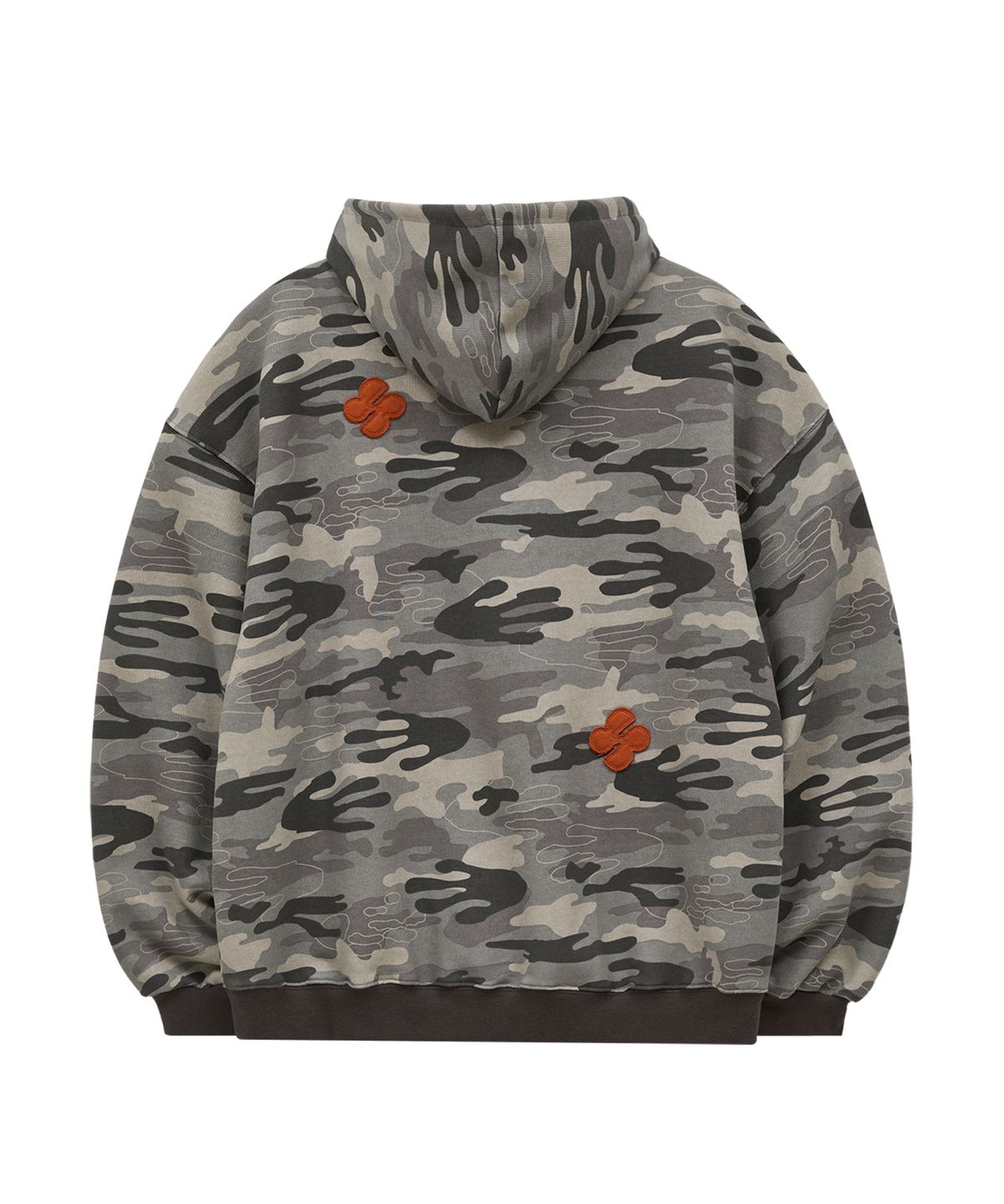 후드후드(HOODHOOD) 클로버 로고 패치워크 후드 카모