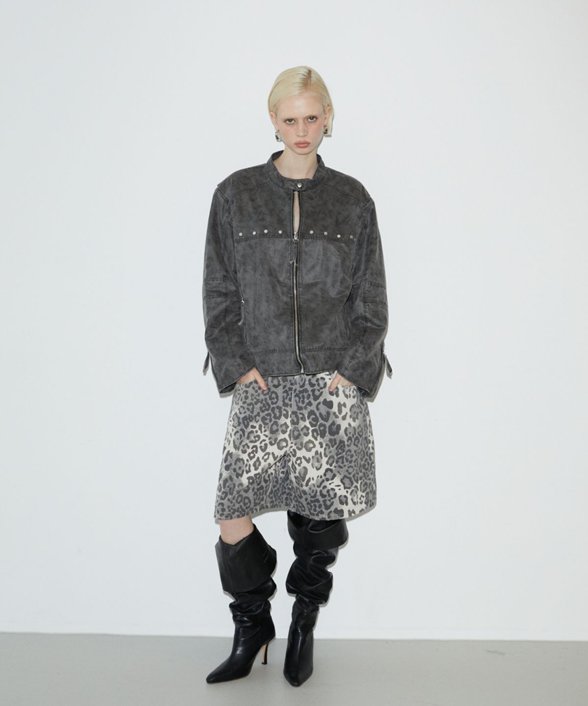 분트(VOONT) Washing Leather Jacket (GRAY)