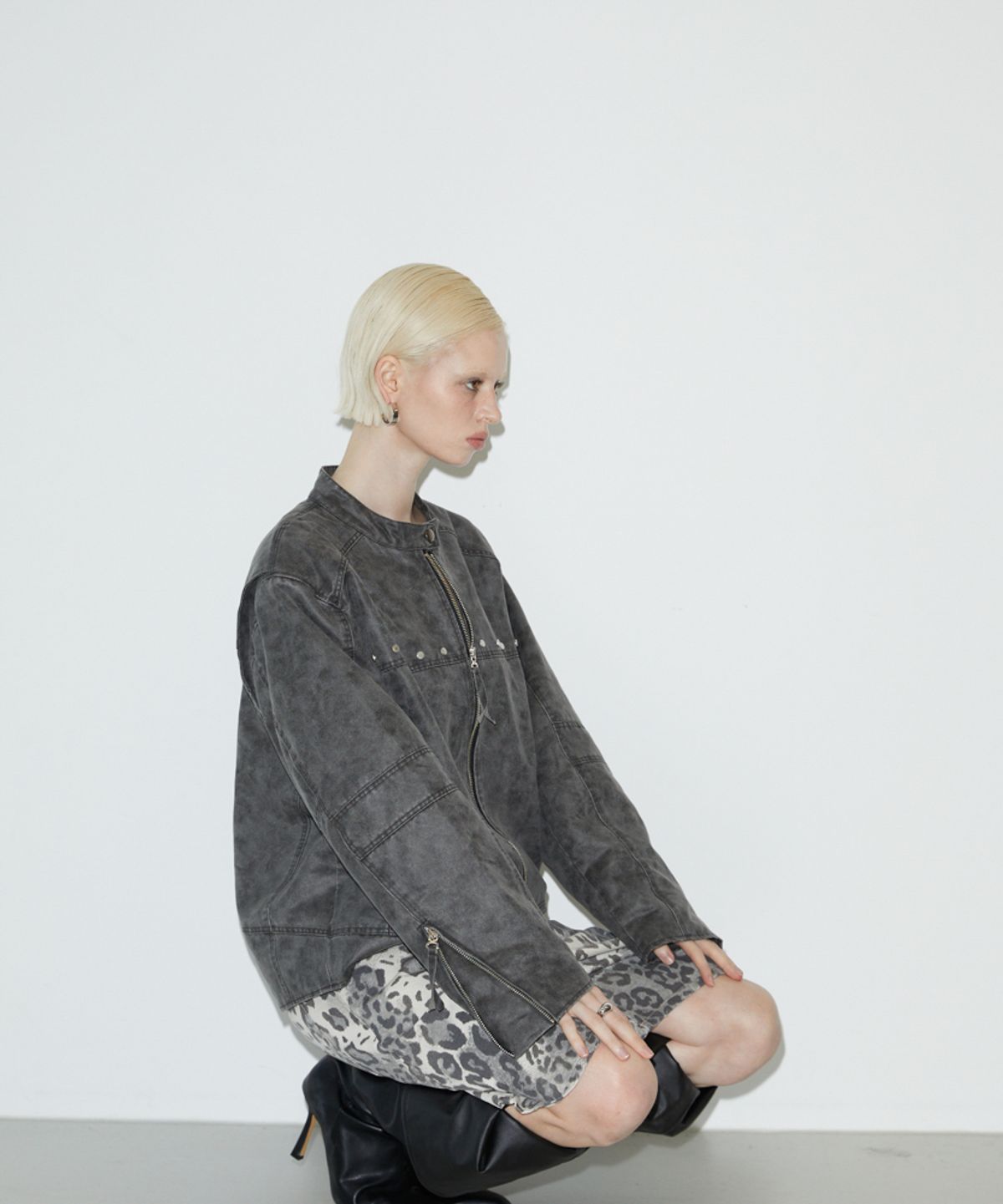 분트(VOONT) Washing Leather Jacket (GRAY)