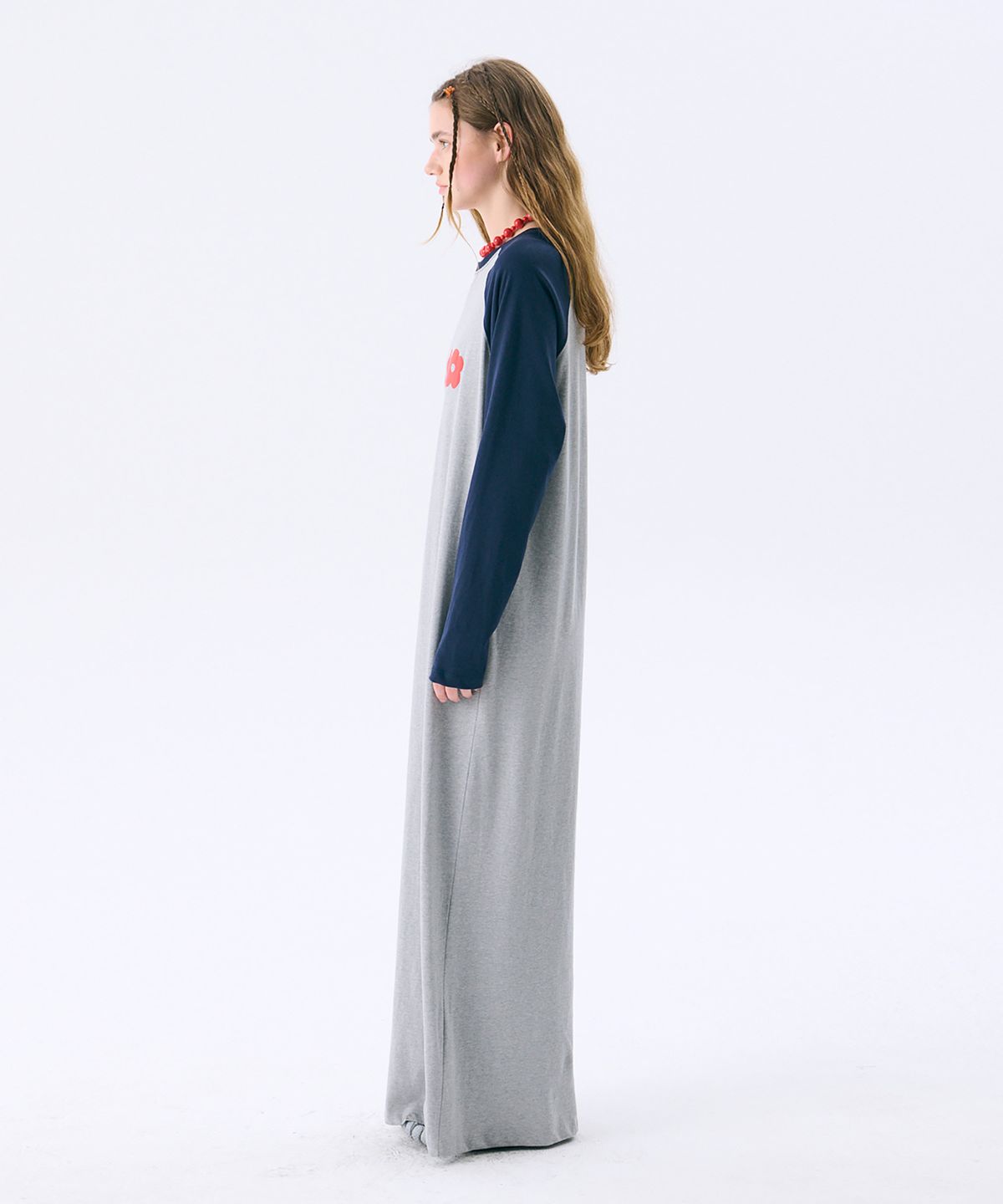 준준스페이스(JUNEJUNE SPACE) Raglan Long Dress_Grey(레귤란 롱드레스_그레이)