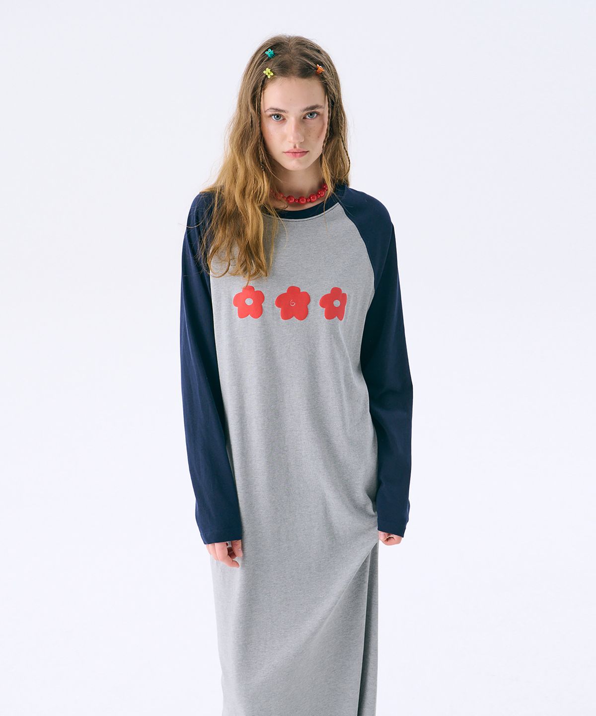 준준스페이스(JUNEJUNE SPACE) Raglan Long Dress_Grey(레귤란 롱드레스_그레이)