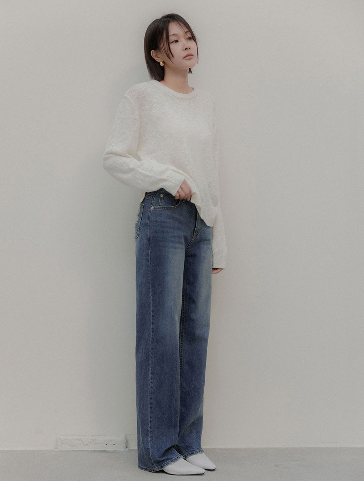 메무아(MEMUA) 링사데미지 일자핏 데님