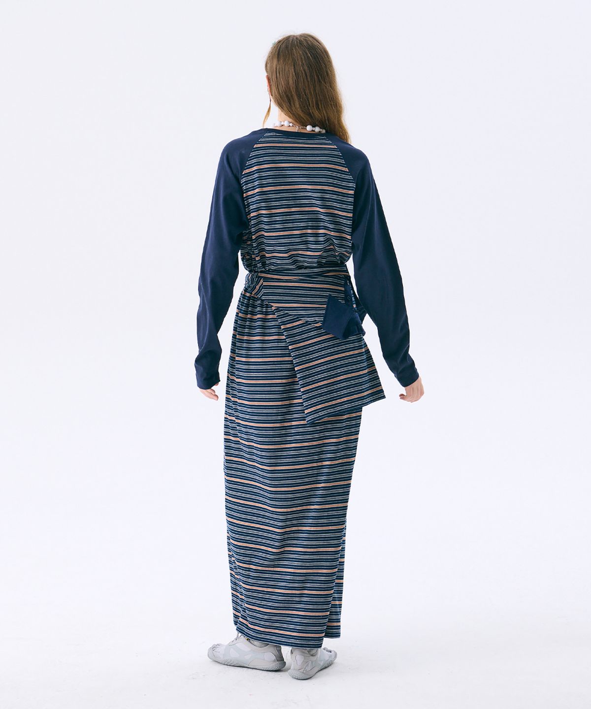 준준스페이스(JUNEJUNE SPACE) Raglan Long Dress_Navy(레귤란 롱드레스_네이비)