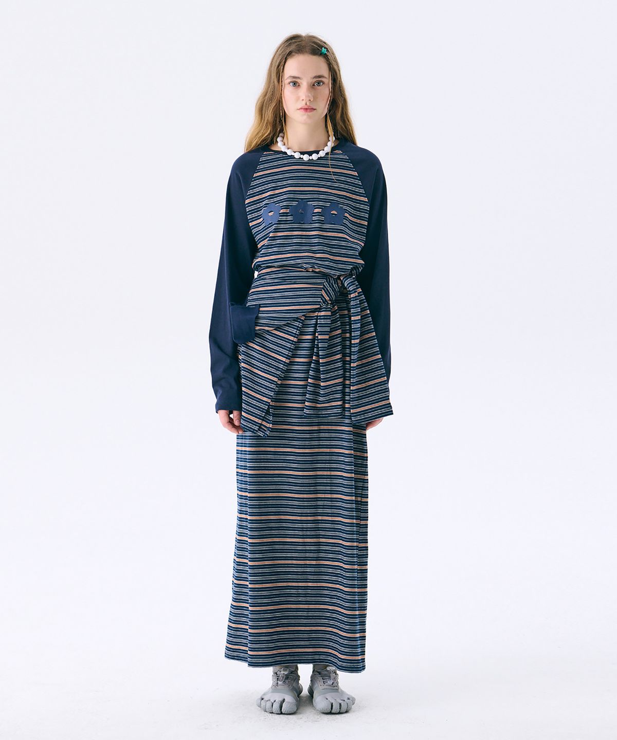 준준스페이스(JUNEJUNE SPACE) Raglan Long Dress_Navy(레귤란 롱드레스_네이비)