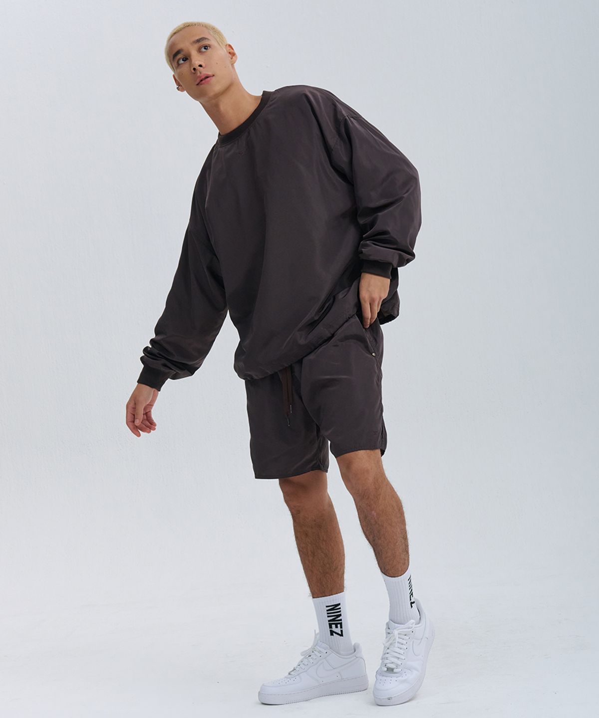 나인제트(NINEZ) [SET] Z 로고 컴포트 우븐 풀오버 셋업 (2color) ANZTL01 ANZSPT01