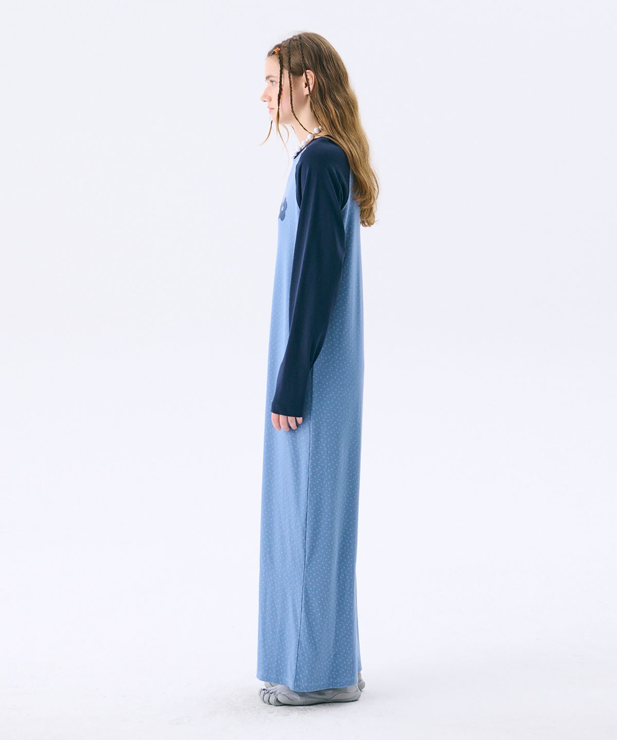 준준스페이스(JUNEJUNE SPACE) Raglan Long Dress_Blue(레귤란 롱드레스_블루)