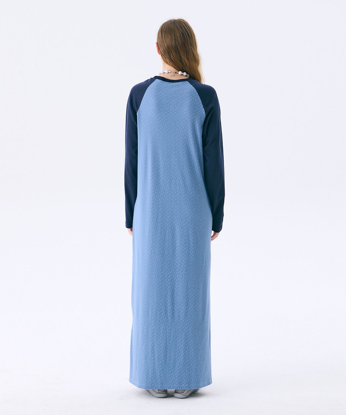 준준스페이스(JUNEJUNE SPACE) Raglan Long Dress_Blue(레귤란 롱드레스_블루)