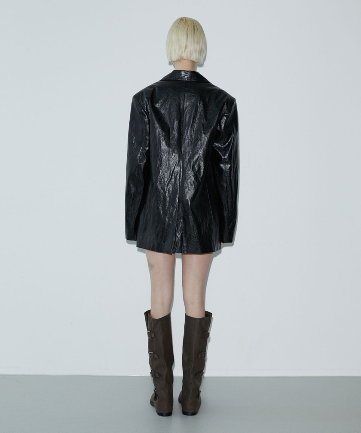 분트(VOONT) Button Leather Jacket (BLACK)