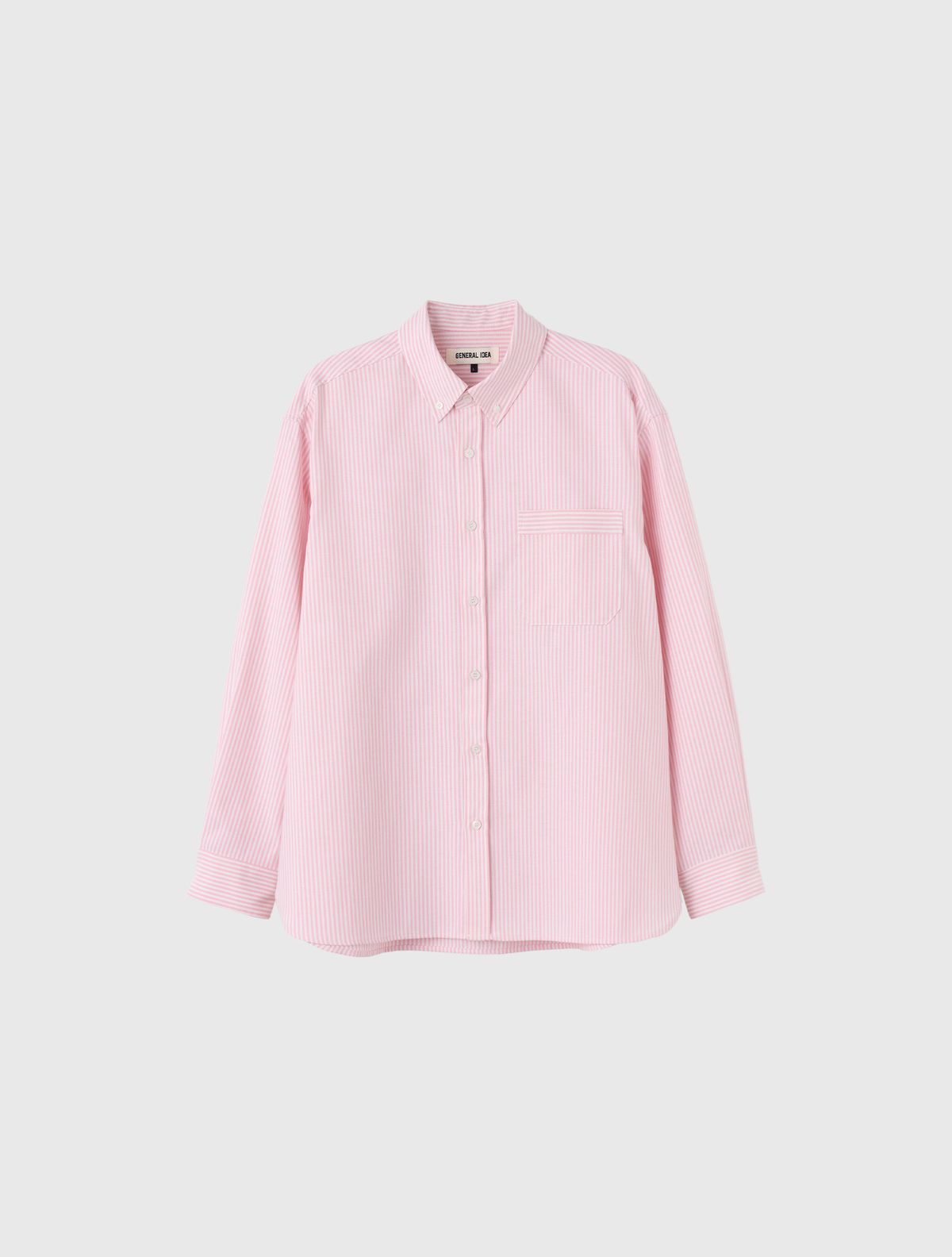 제너럴아이디어(GENERALIDEA) UNISEX 레귤러핏 옥스포드 스트라이프 셔츠 [PINK] / SBE3U03001
