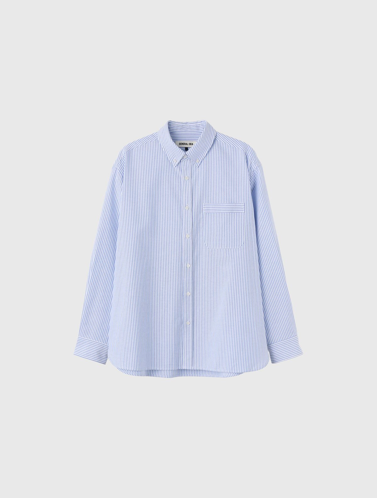 제너럴아이디어(GENERALIDEA) UNISEX 레귤러핏 옥스포드 스트라이프 셔츠 [BLUE] / SBE3U03001
