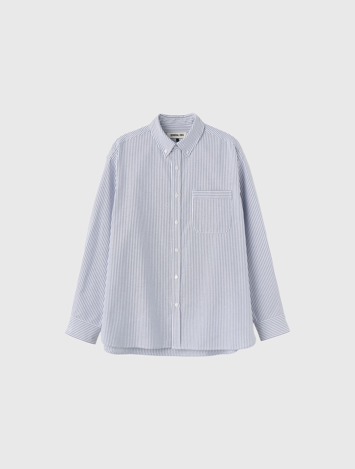 제너럴아이디어(GENERALIDEA) UNISEX 레귤러핏 옥스포드 스트라이프 셔츠 [NAVY] / SBE3U03001