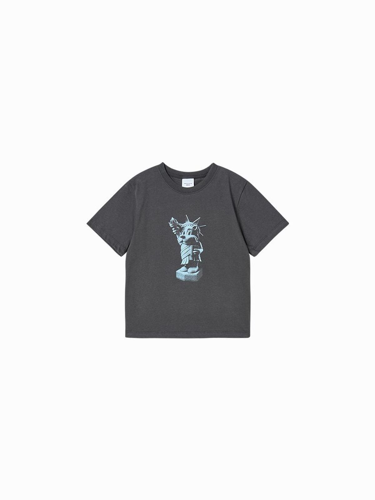 아크메드라비 키즈(acmedelaviekids) KIDS AC BEAR STATUE OF LIBERTY SHORT SLEEVE T-SHIRT (3 COLOR)