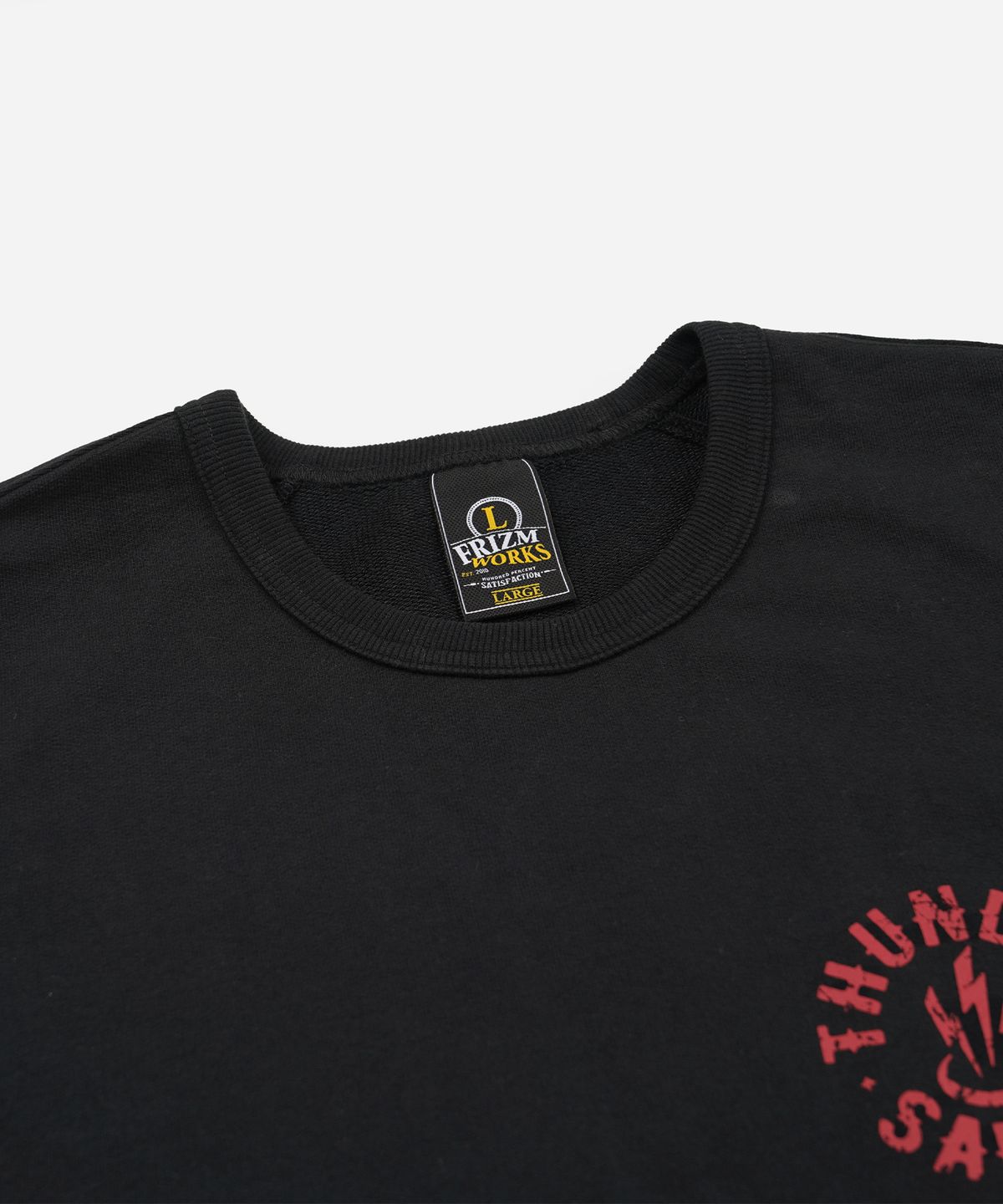 프리즘웍스(FRIZMWORKS) THUNDER SAUNA SIGNBOARD SWEATSHIRT _ BLACK