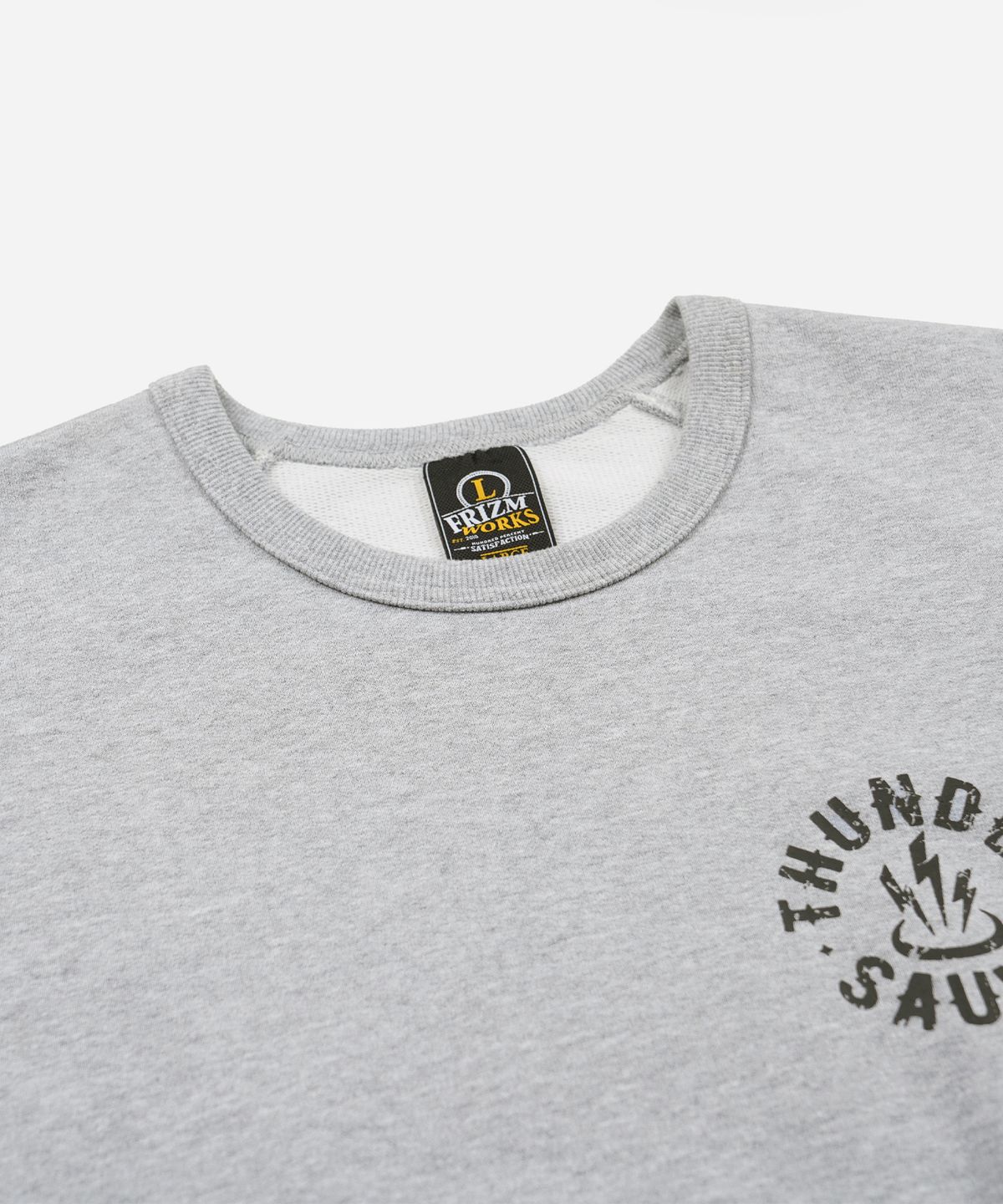 프리즘웍스(FRIZMWORKS) THUNDER SAUNA SIGNBOARD SWEATSHIRT _ GRAY
