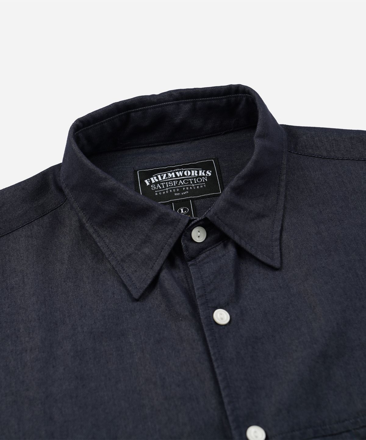 프리즘웍스(FRIZMWORKS) TWO TONE RELAXED SHIRT 002 _ INDIGO