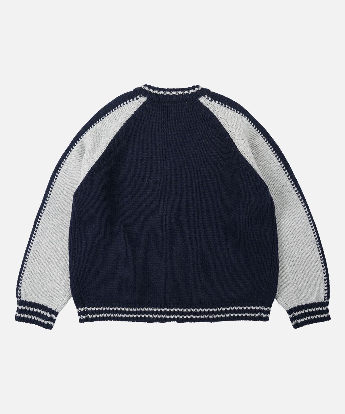 프리즘웍스(FRIZMWORKS) WOOL VARSITY ZIP UP CARDIGAN _ NAVY