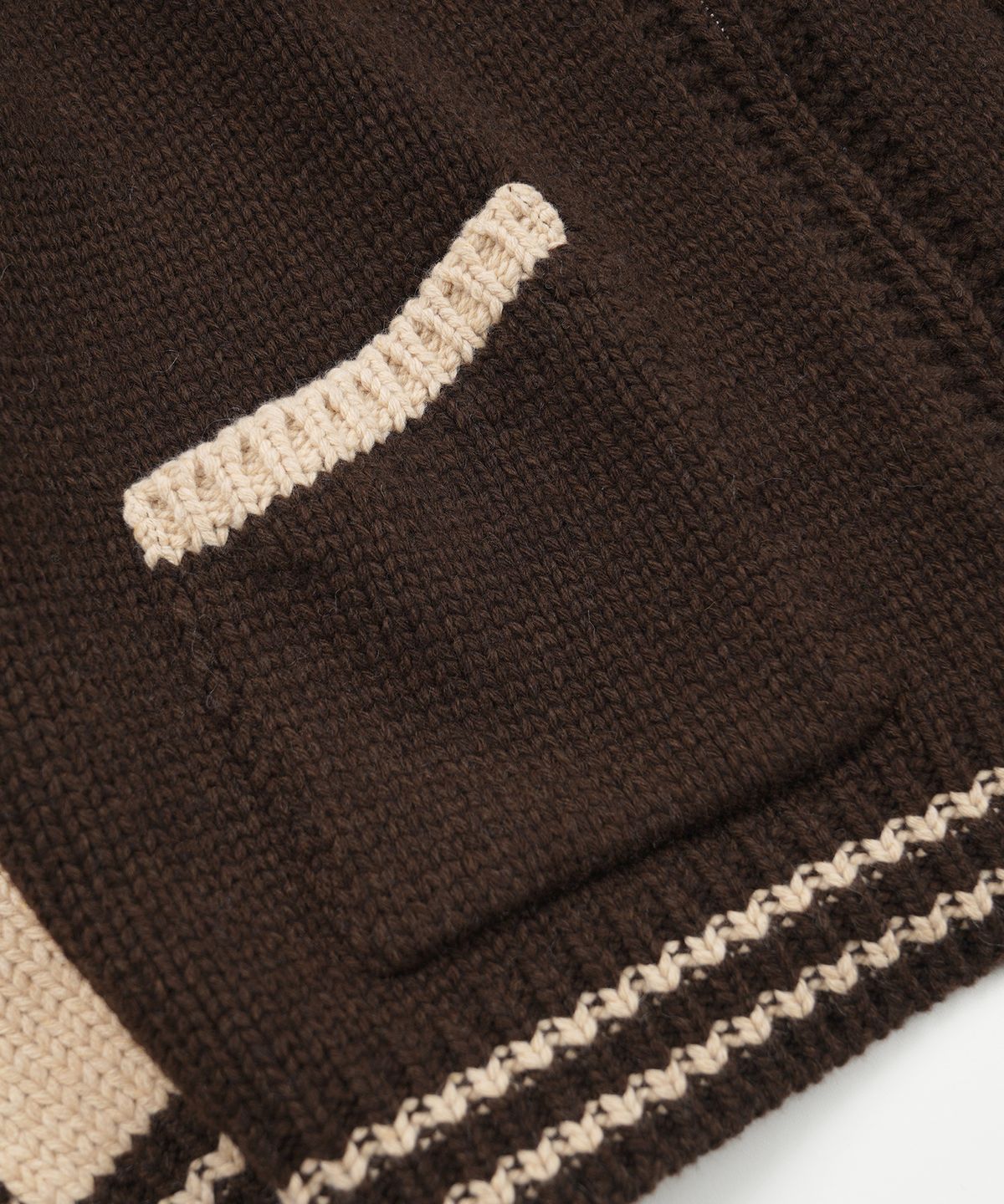 프리즘웍스(FRIZMWORKS) WOOL VARSITY ZIP UP CARDIGAN _ BROWN