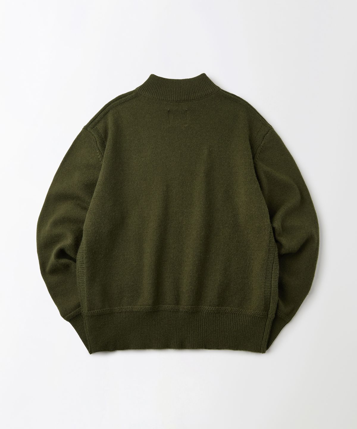 아웃스탠딩(OUTSTANDING) RED CROSS MOCK NECK KNIT_OLIVE