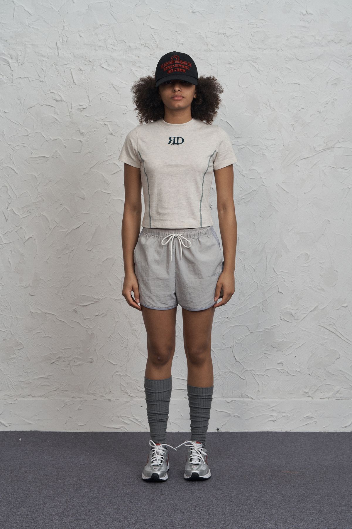 런던(RUNDONE) CUTTING T-SHIRTS [OATMEAL]