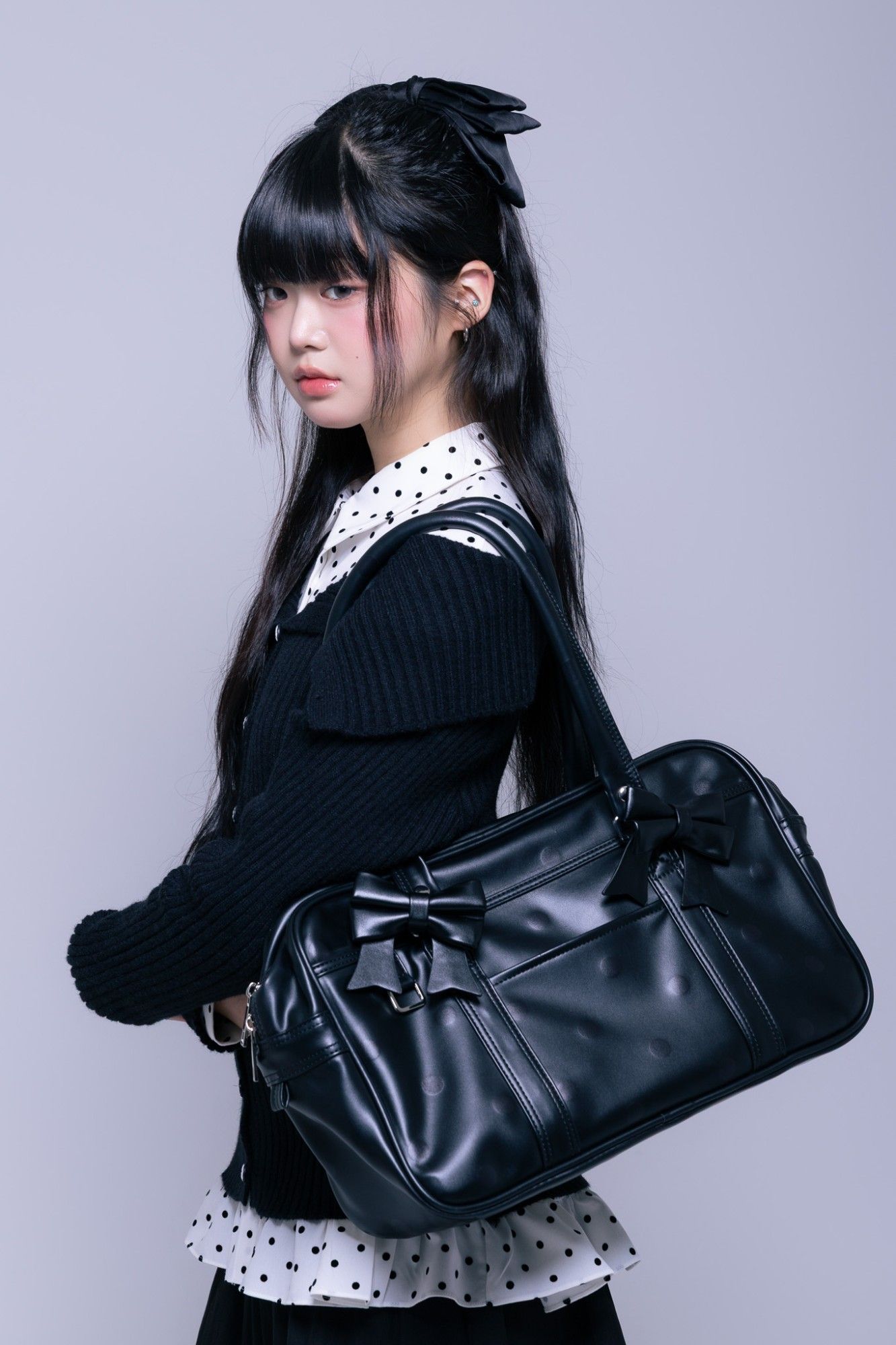 MUSINSA公式 | NAAIEEN リボンデコドットスクールバッグ