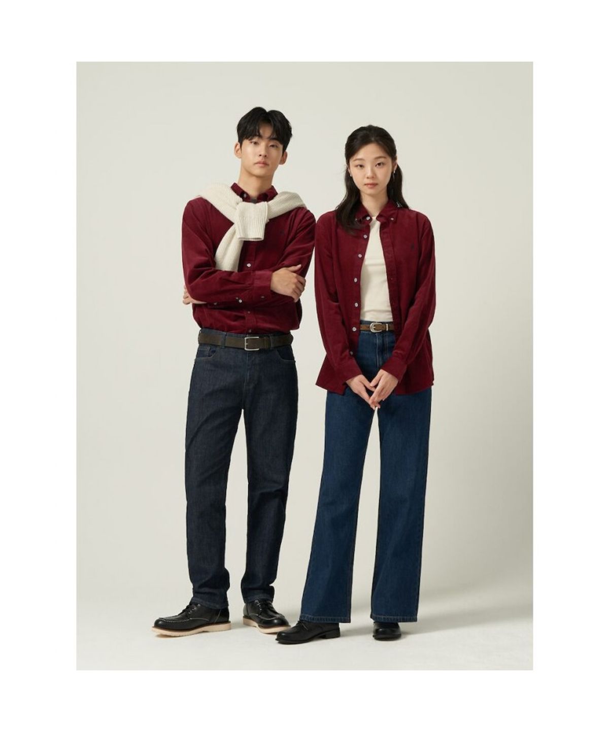 빈폴 멘(BEANPOLE MEN) 남녀공용 코듀로이 셔츠  레드