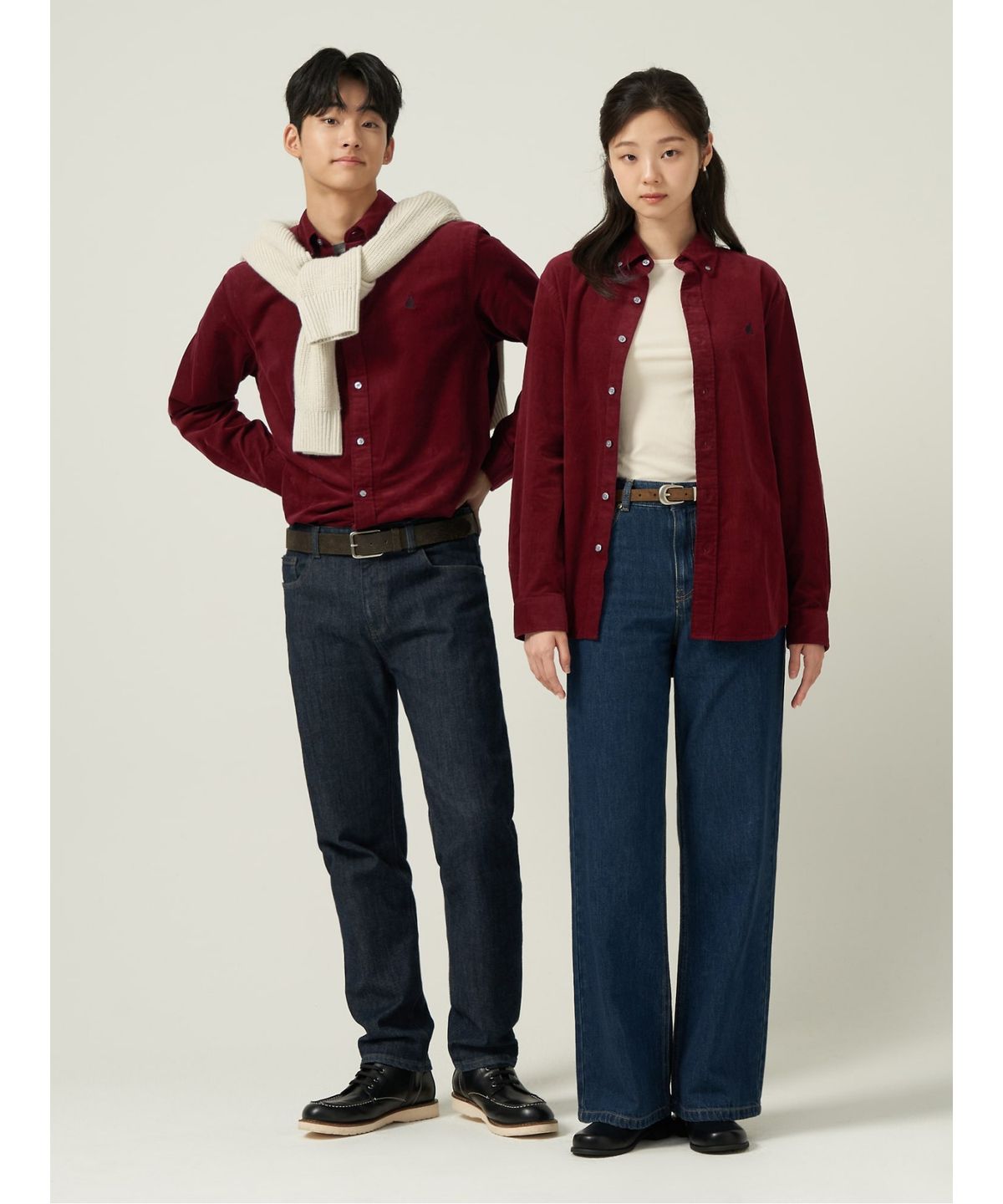 빈폴 멘(BEANPOLE MEN) 남녀공용 코듀로이 셔츠  레드