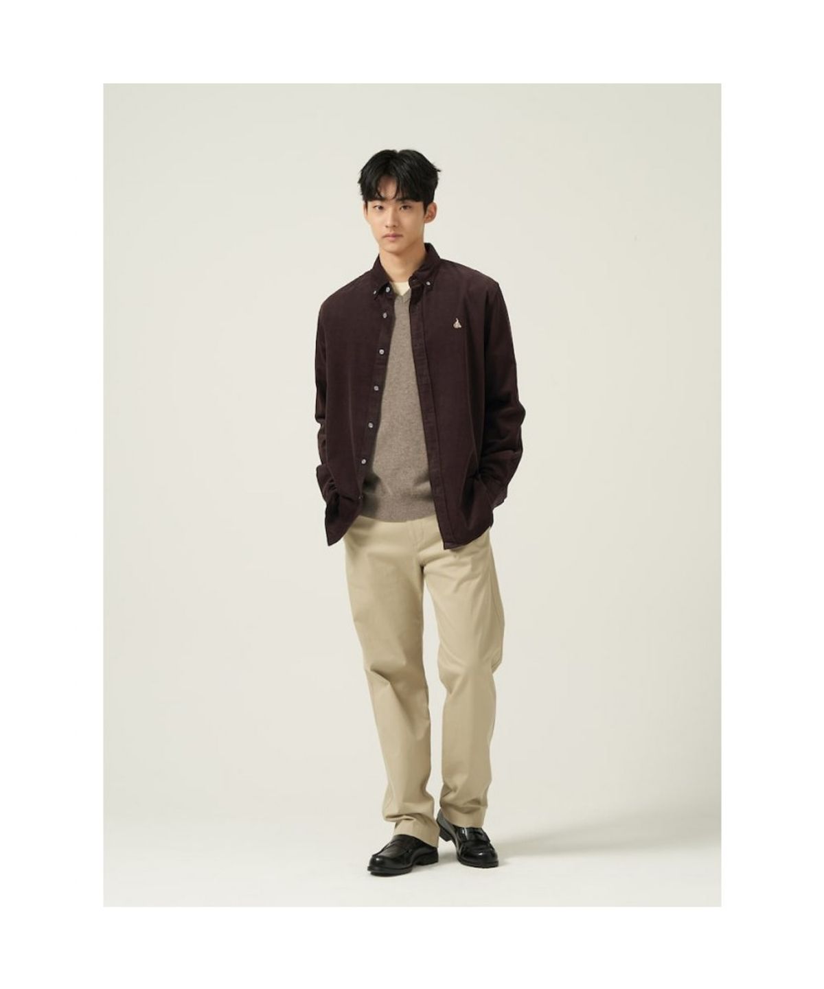 빈폴 멘(BEANPOLE MEN) 남녀공용 코듀로이 셔츠  브라운