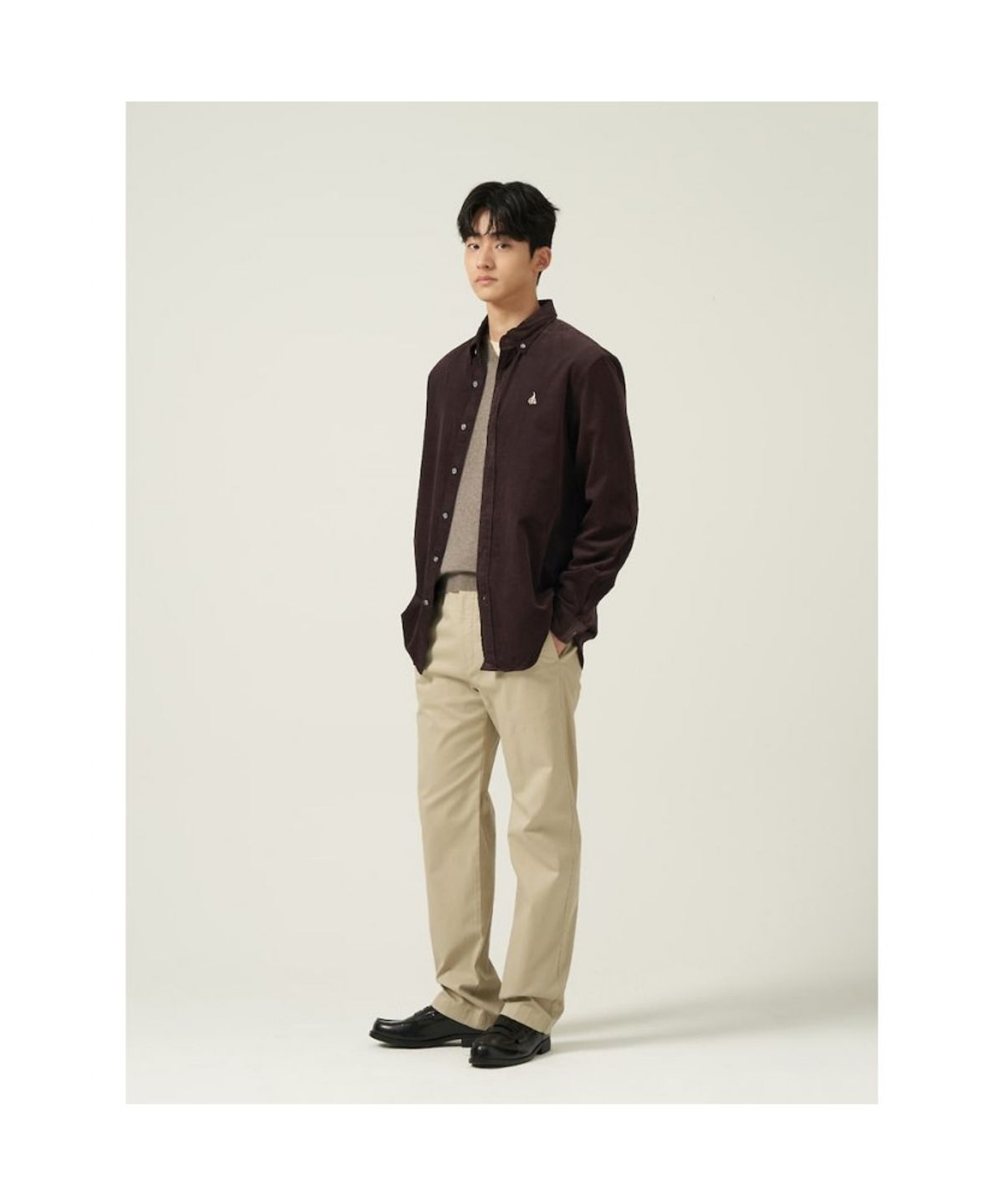 빈폴 멘(BEANPOLE MEN) 남녀공용 코듀로이 셔츠  브라운