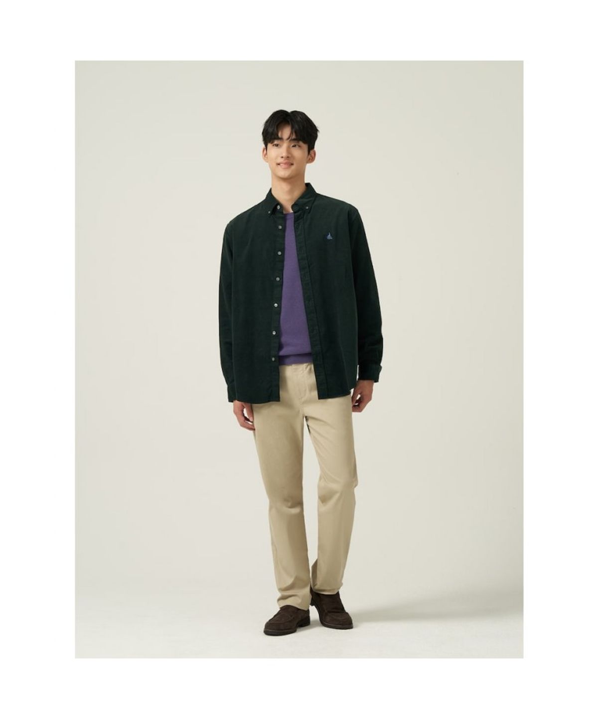 빈폴 멘(BEANPOLE MEN) 남녀공용 코듀로이 셔츠  그린